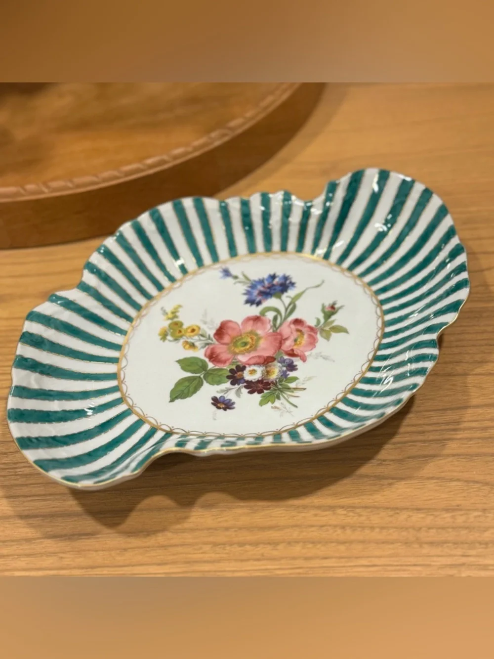 Elios Hand Painted Floral Porcelain Tray- hand-painted tray -bowl 12”